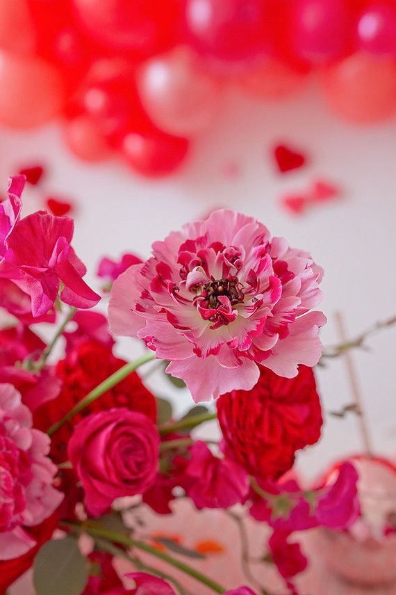 Pink and red floral Valentine's Day party Inspiration