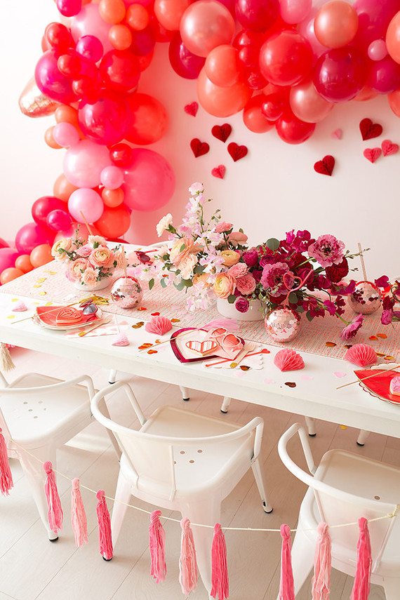 Pink and red floral Valentine's Day party Inspiration