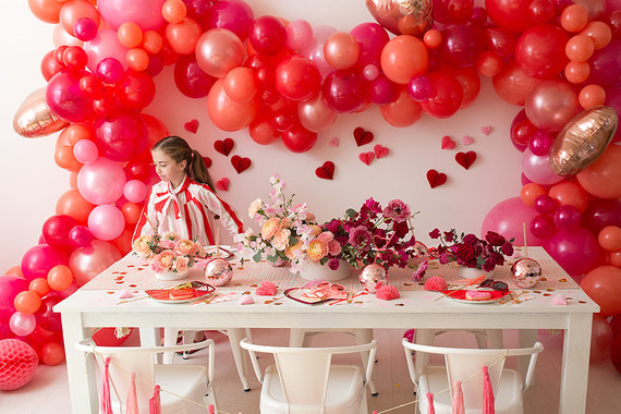 Pink and red floral Valentine's Day party Inspiration