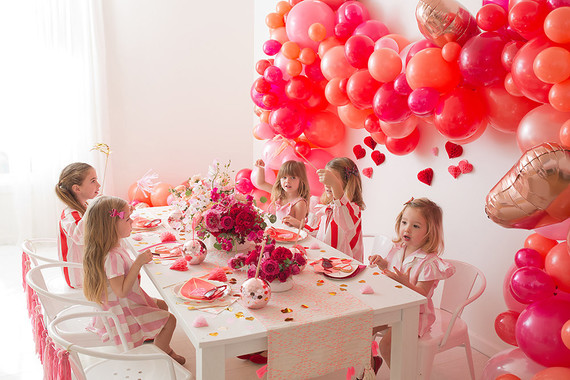 Pink and red floral Valentine's Day party Inspiration
