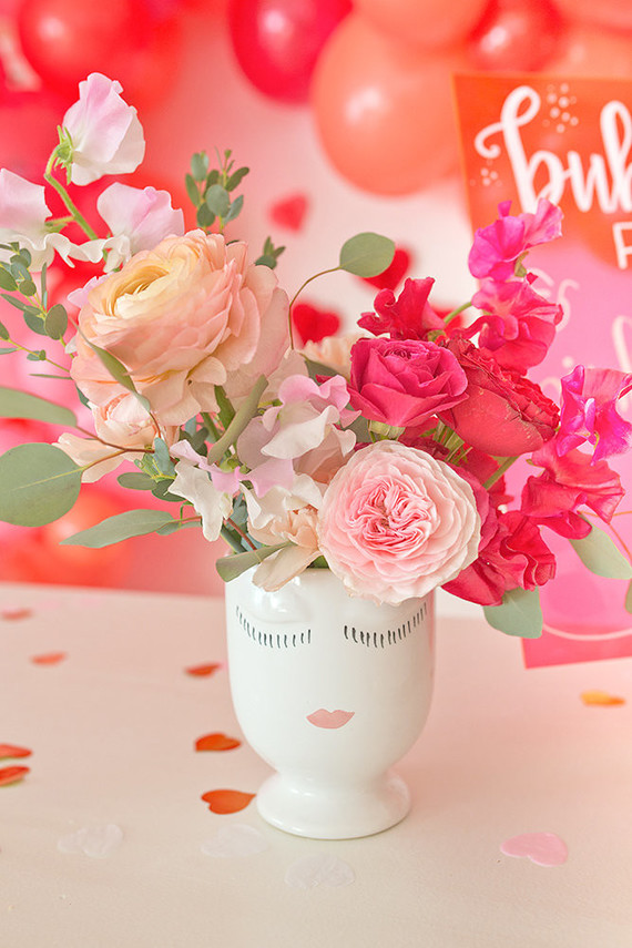 Pink and red floral Valentine's Day party Inspiration