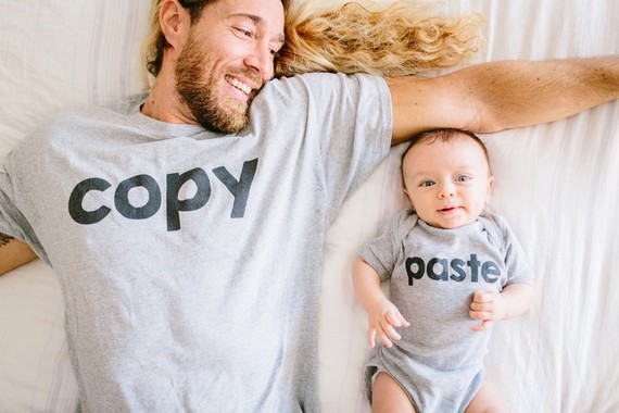 Father son newborn photos