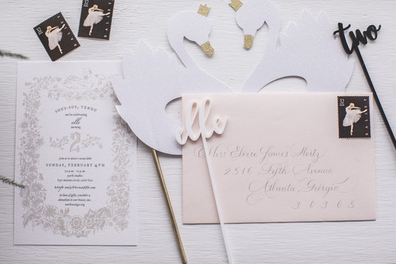 Floral Swan Lake ballet themed second birthday party