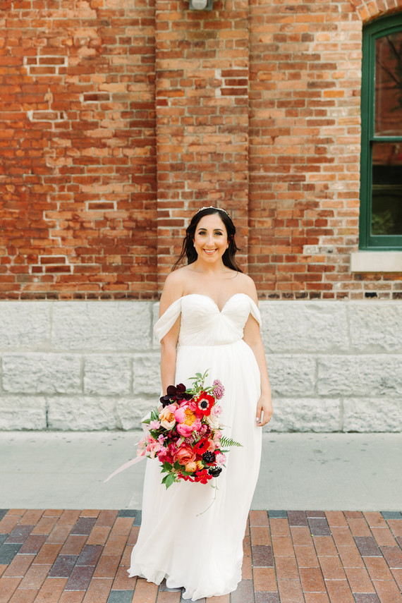 Bright whimsical Toronto Warehouse wedding