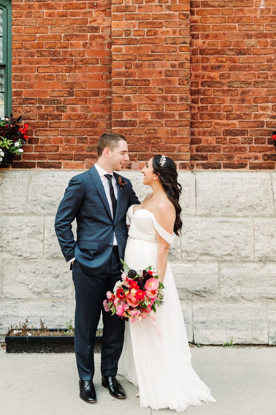 Bright whimsical Toronto Warehouse wedding