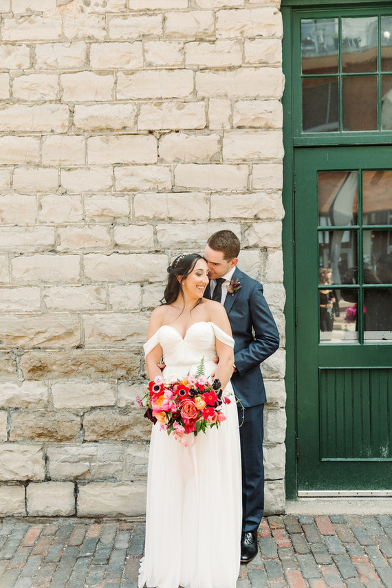 Bright whimsical Toronto Warehouse wedding