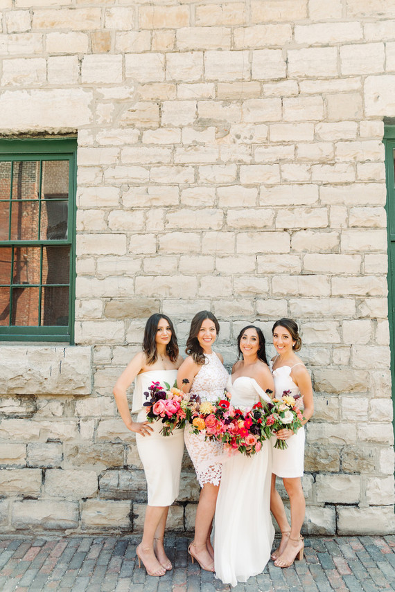 Bright whimsical Toronto Warehouse wedding
