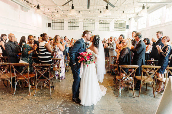 Bright whimsical Toronto Warehouse wedding