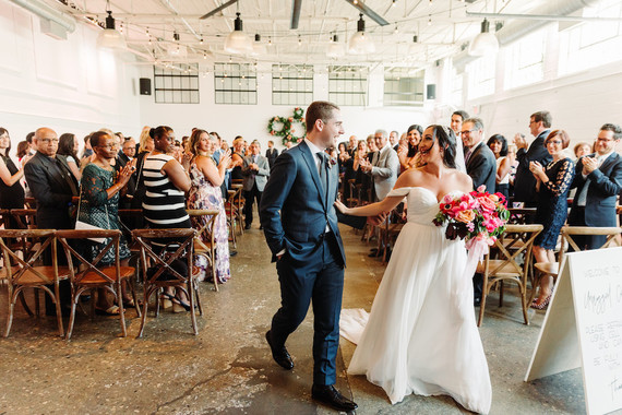 Bright whimsical Toronto Warehouse wedding