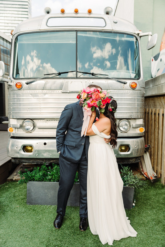 Bright whimsical Toronto Warehouse wedding