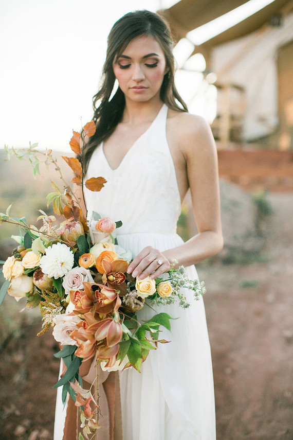Sunset elopement at Under The Canvas in Zion National Park