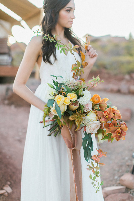 Sunset elopement at Under The Canvas in Zion National Park
