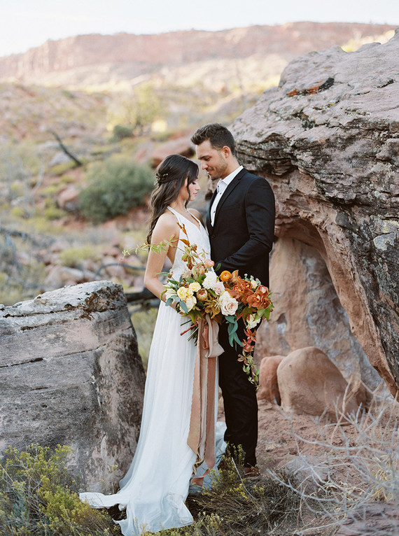 Sunset elopement at Under The Canvas in Zion National Park
