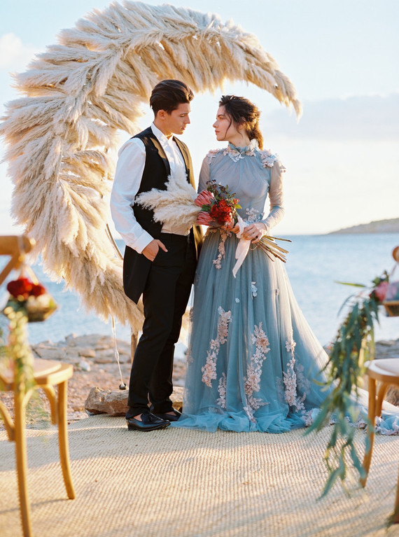 Pampas grass moon ceremony decor