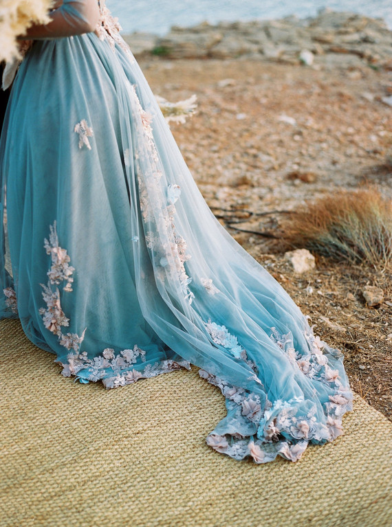 Blue wedding dress