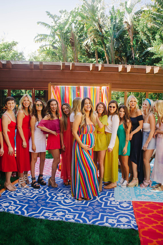 Rainbow baby shower theme in LA for Cammy of Show Me Your Mumu