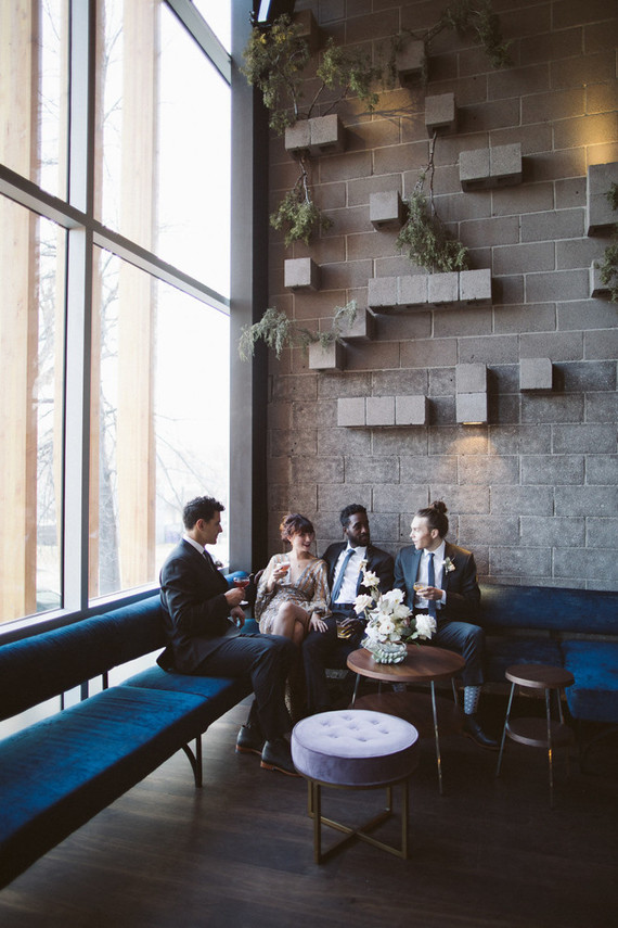 Glam cocktail party and groomsmen inspiration