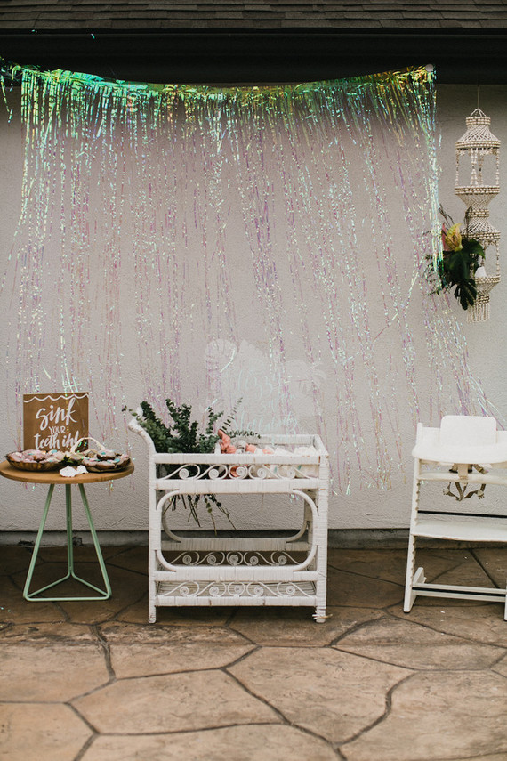 Sea themed backyard first birthday