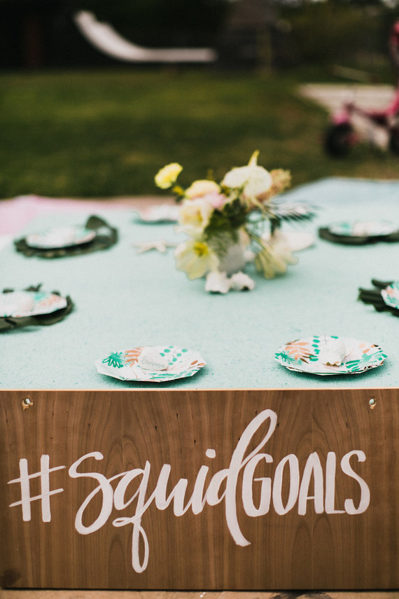 Sea themed backyard first birthday