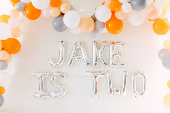 Orange and white modern 2nd birthday