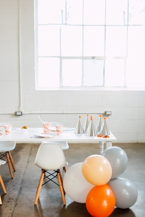 Orange and white modern 2nd birthday