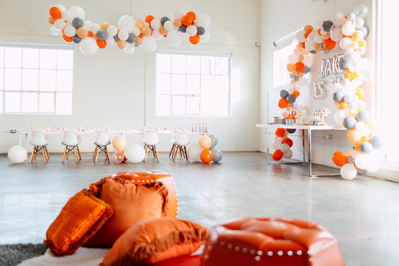 Orange and white modern 2nd birthday