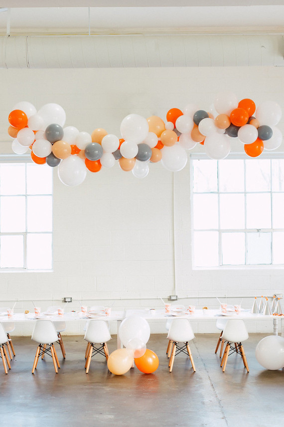 Orange and white modern 2nd birthday Inspiration
