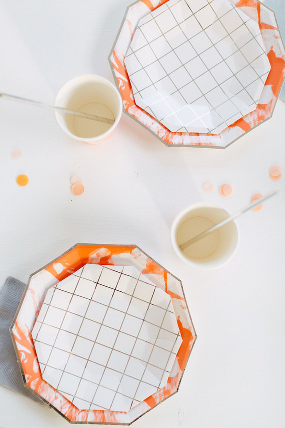 Orange and white modern 2nd birthday