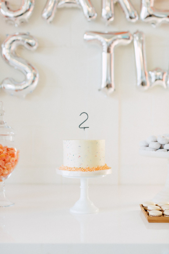 Orange and white modern 2nd birthday