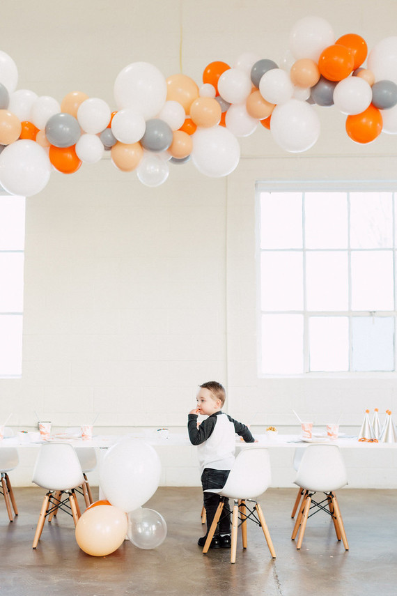 Orange and white modern 2nd birthday