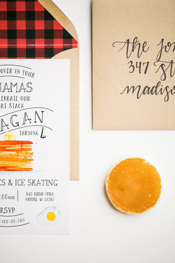 Pancake birthday party invite