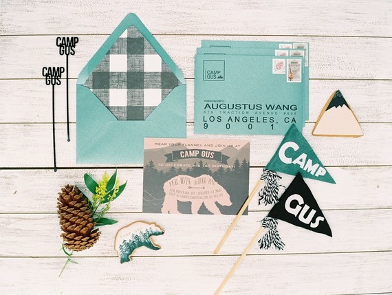 Modern camp themed 1st birthday party