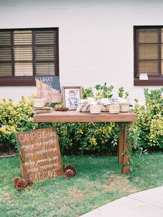 Modern camp themed 1st birthday party