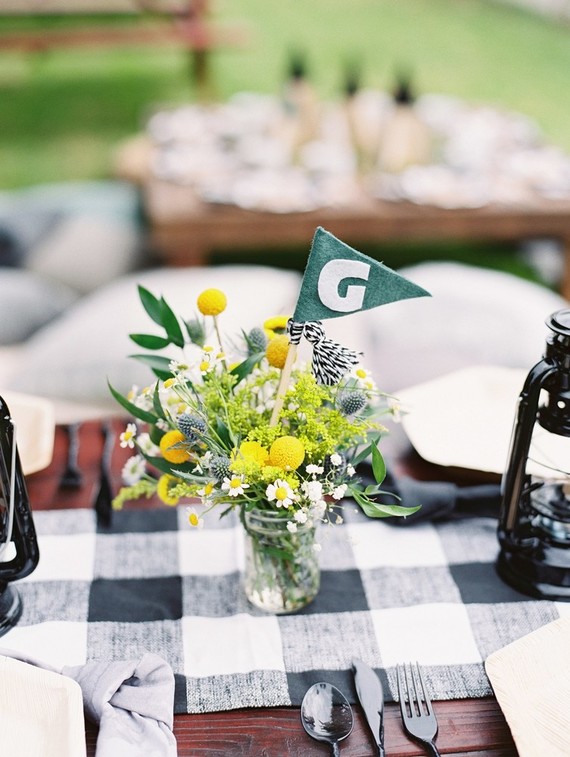 Modern camp themed 1st birthday party