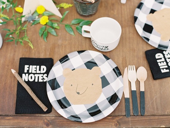 Modern camp themed 1st birthday party