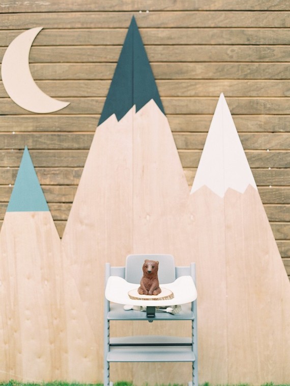 Modern camp themed 1st birthday party