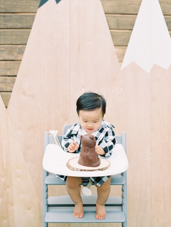 Modern camp themed 1st birthday party