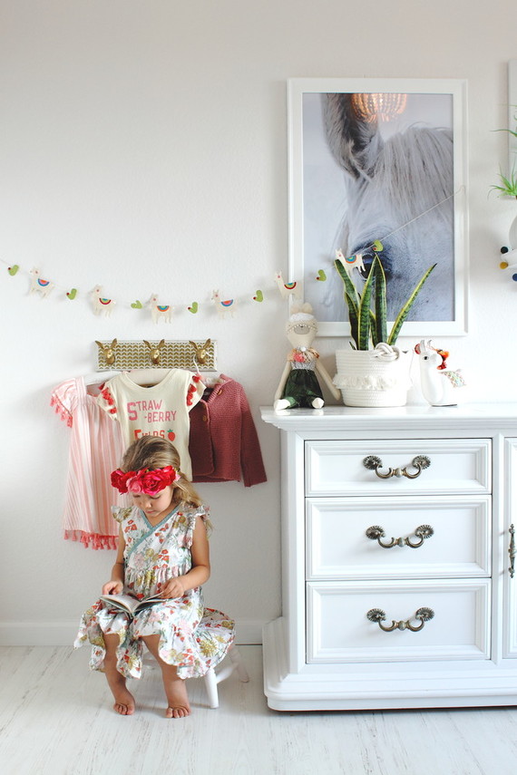 Cactus inspired shared room for sisters