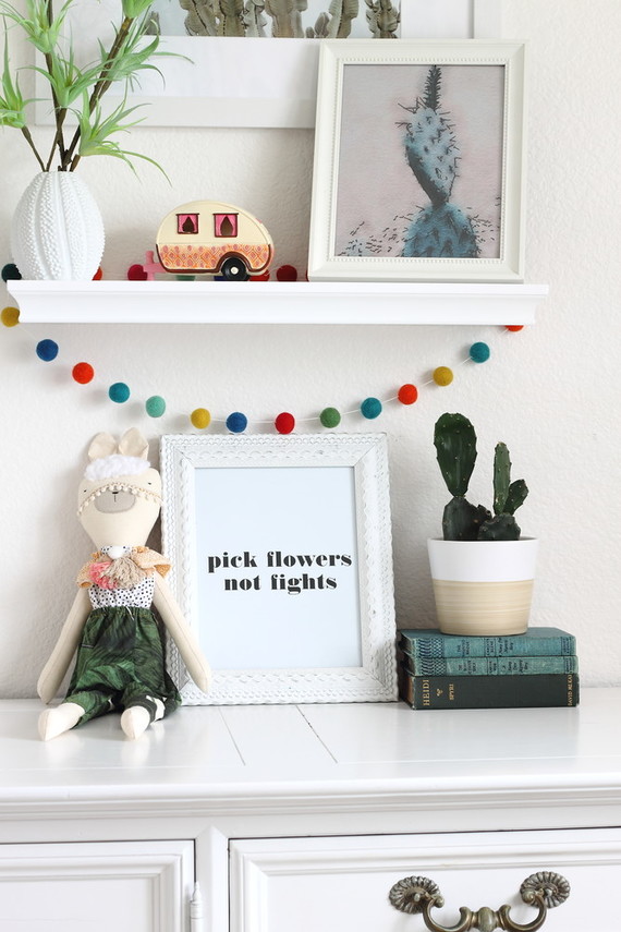 Cactus inspired shared room for sisters