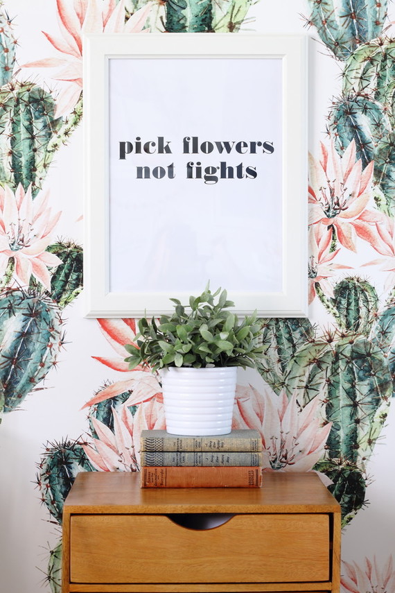 Cactus inspired shared room for sisters Inspiration