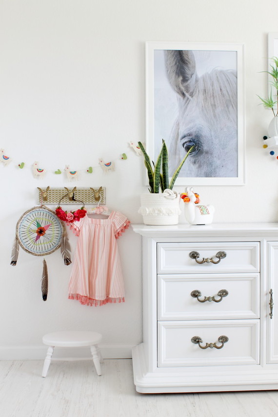 Cactus inspired shared room for sisters