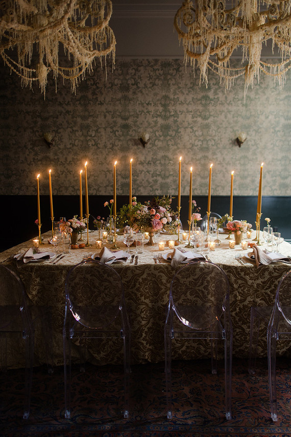 Moody wedding reception