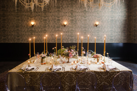 Moody wedding reception