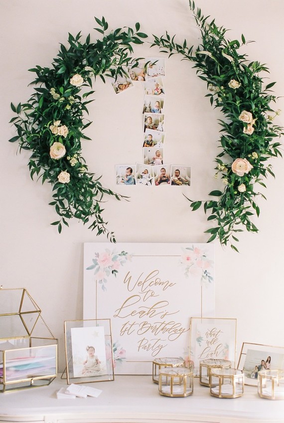 Floral feminine Korean first birthday party in Los Angeles Inspiration