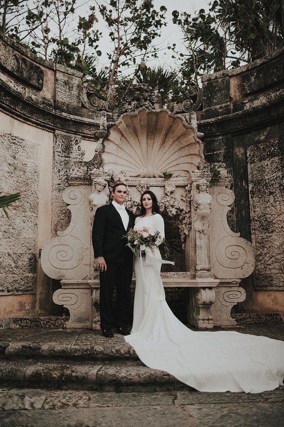 Nighttime wedding at Vizcaya Museum & Gardens in Miami