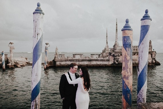 Nighttime wedding at Vizcaya Museum & Gardens in Miami