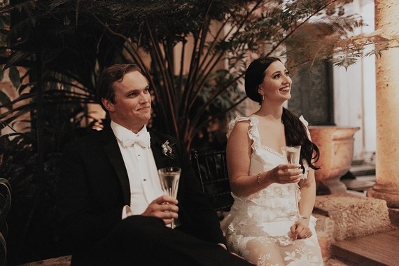 Nighttime wedding at Vizcaya Museum & Gardens in Miami