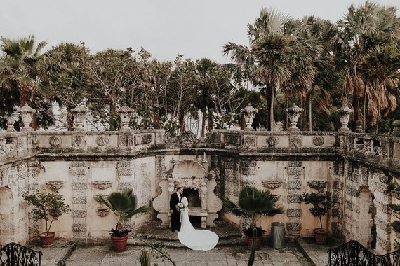 Nighttime wedding at Vizcaya Museum & Gardens in Miami