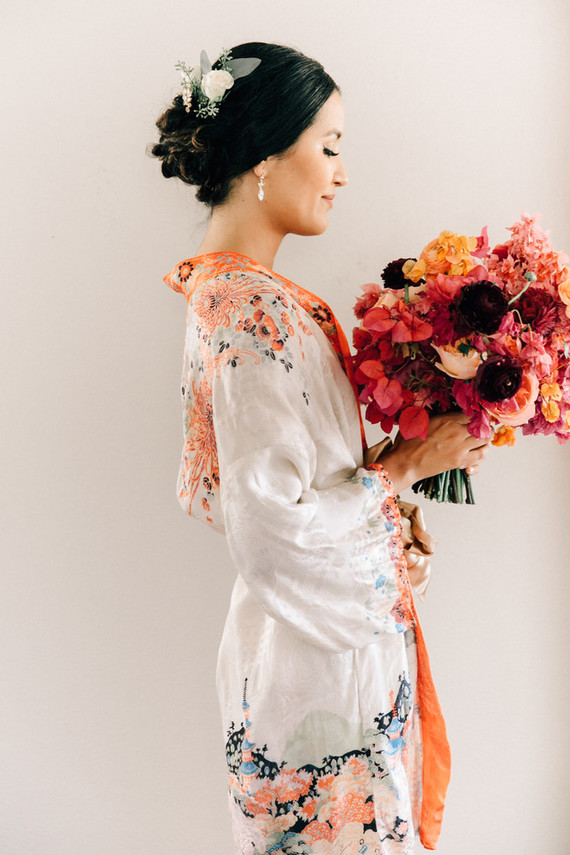 Bougainvillea inspired wedding at 5 Crowns restaurant in Corona Del Mar