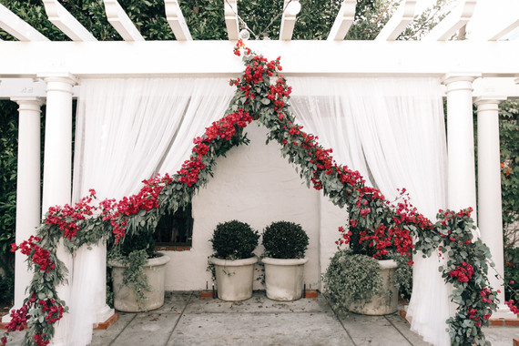 Bougainvillea inspired wedding at 5 Crowns restaurant in Corona Del Mar